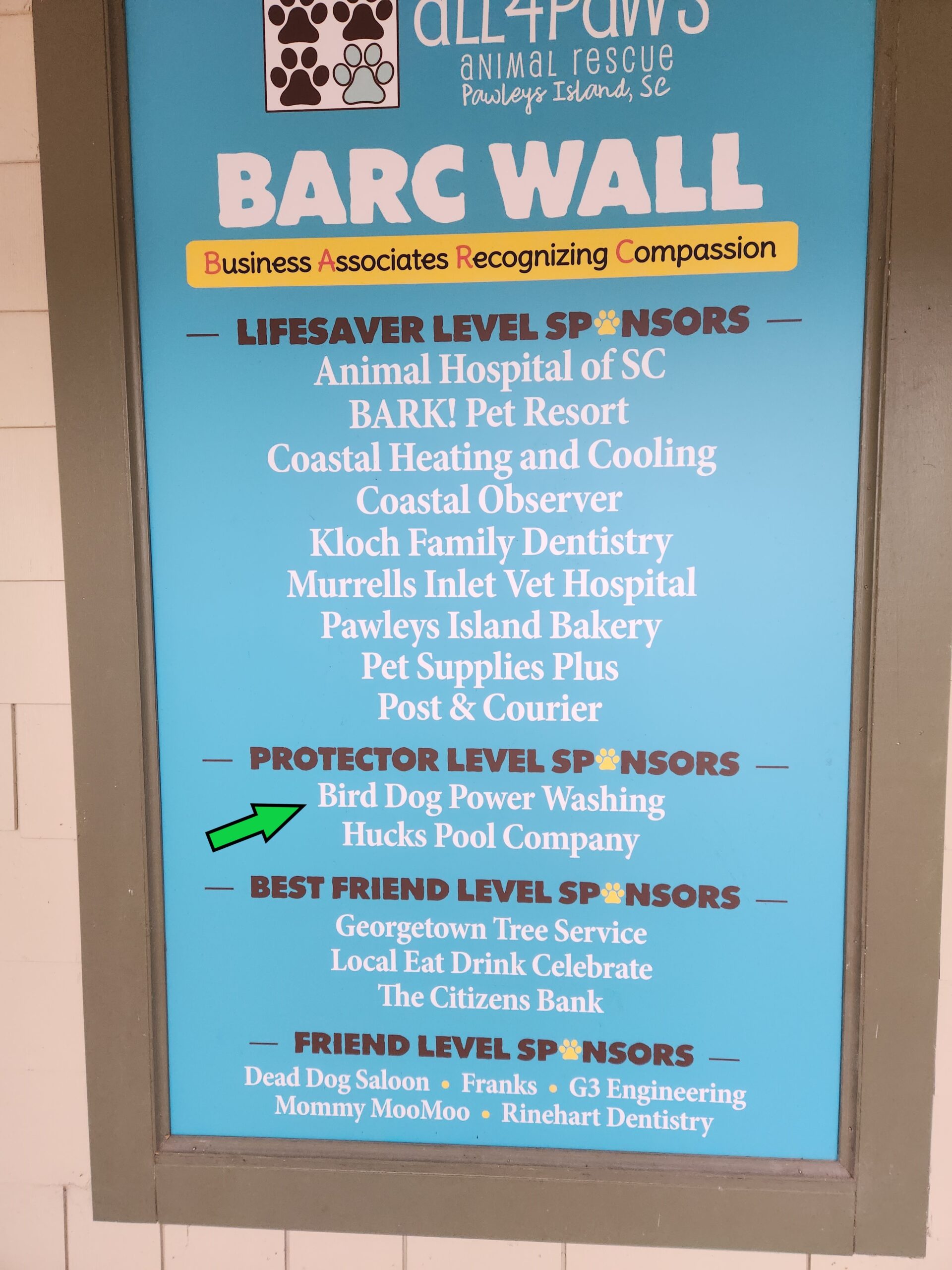 All4paws Barc Wall For Sponsorship.